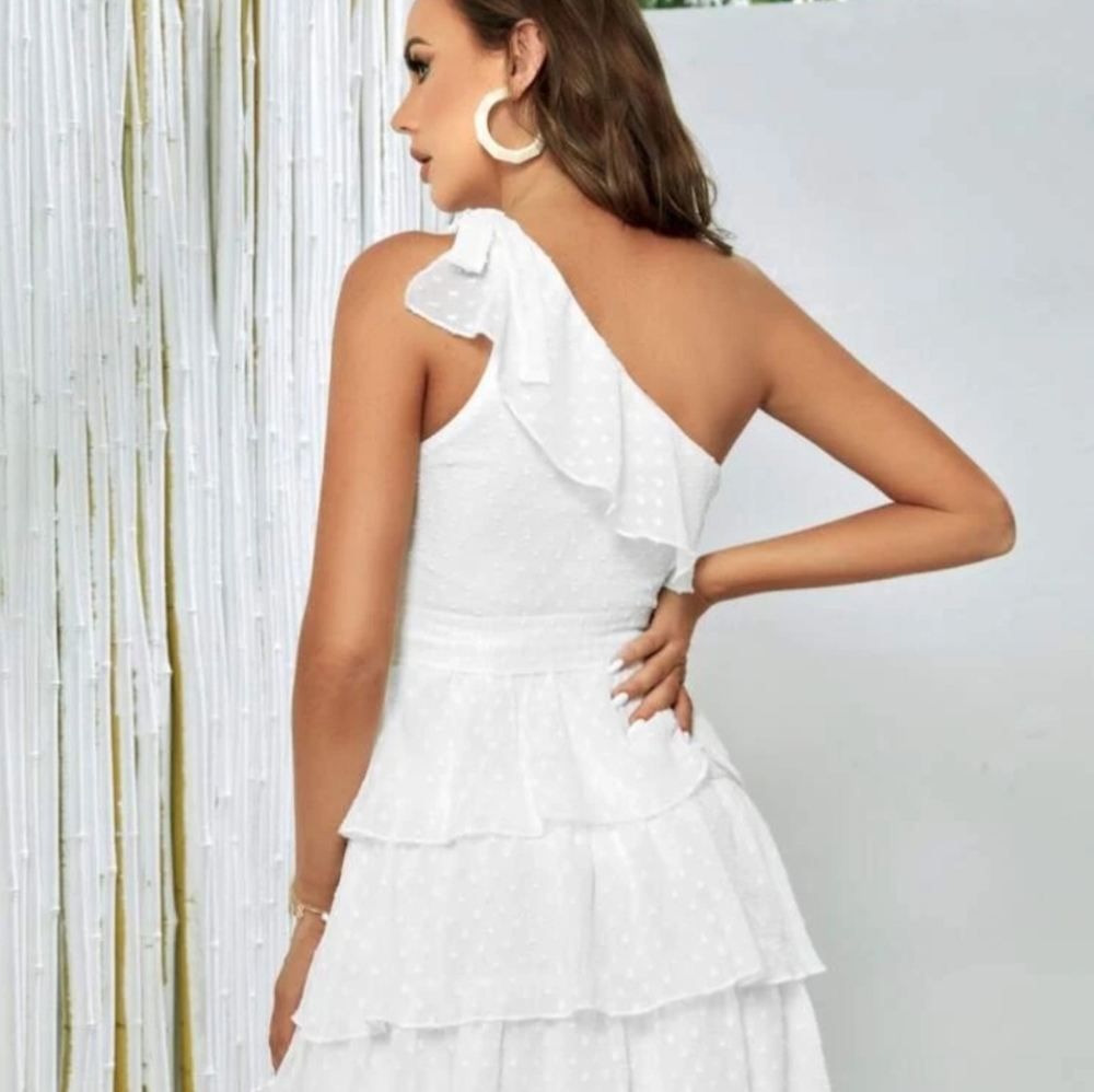 Sexy 1 shoulder ruffle dress - Picture 5 of 7